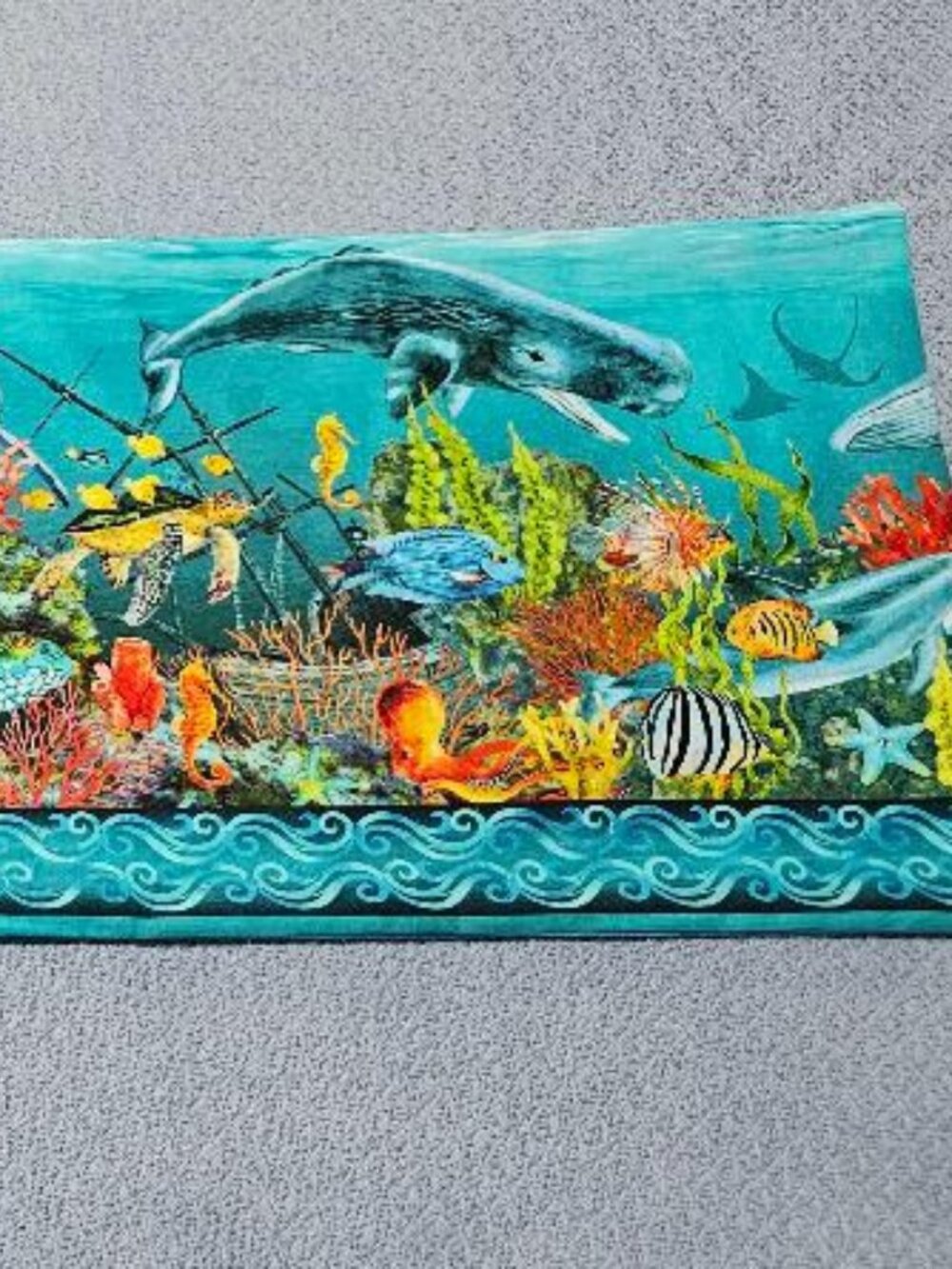 NEW! Handmade Ocean themed wall hanging. Whales, dolphins, fish and coral.